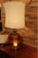 特大　3 way　テーブルランプ++Large amber glass & old shade++