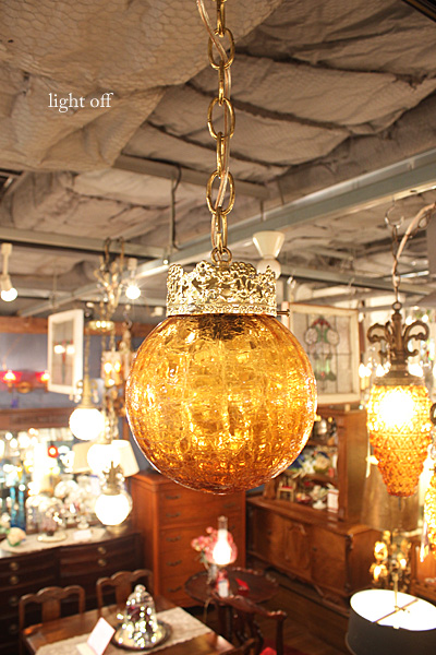 70年代 アンバーガラス ペンダントランプ ビンテージ antique 70年代 アンバーガラス ペンダントランプ ビンテージ antique