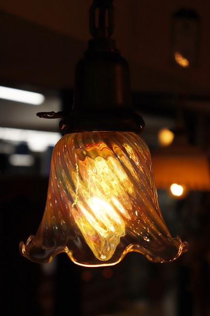 Antique Vintage Furniture At S アッツ 電球付き オーロラグラス ペンダントランプ 吊下げ照明
