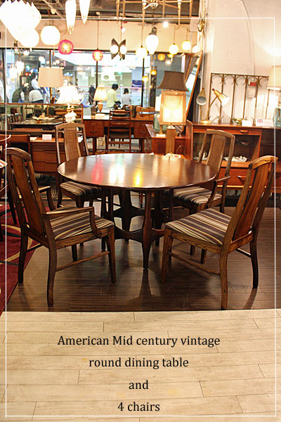 アメリカンミッドセンチュリー ダイニングセット(テーブル&4 チェア)antique & Vintage furniture at's(アッツ)